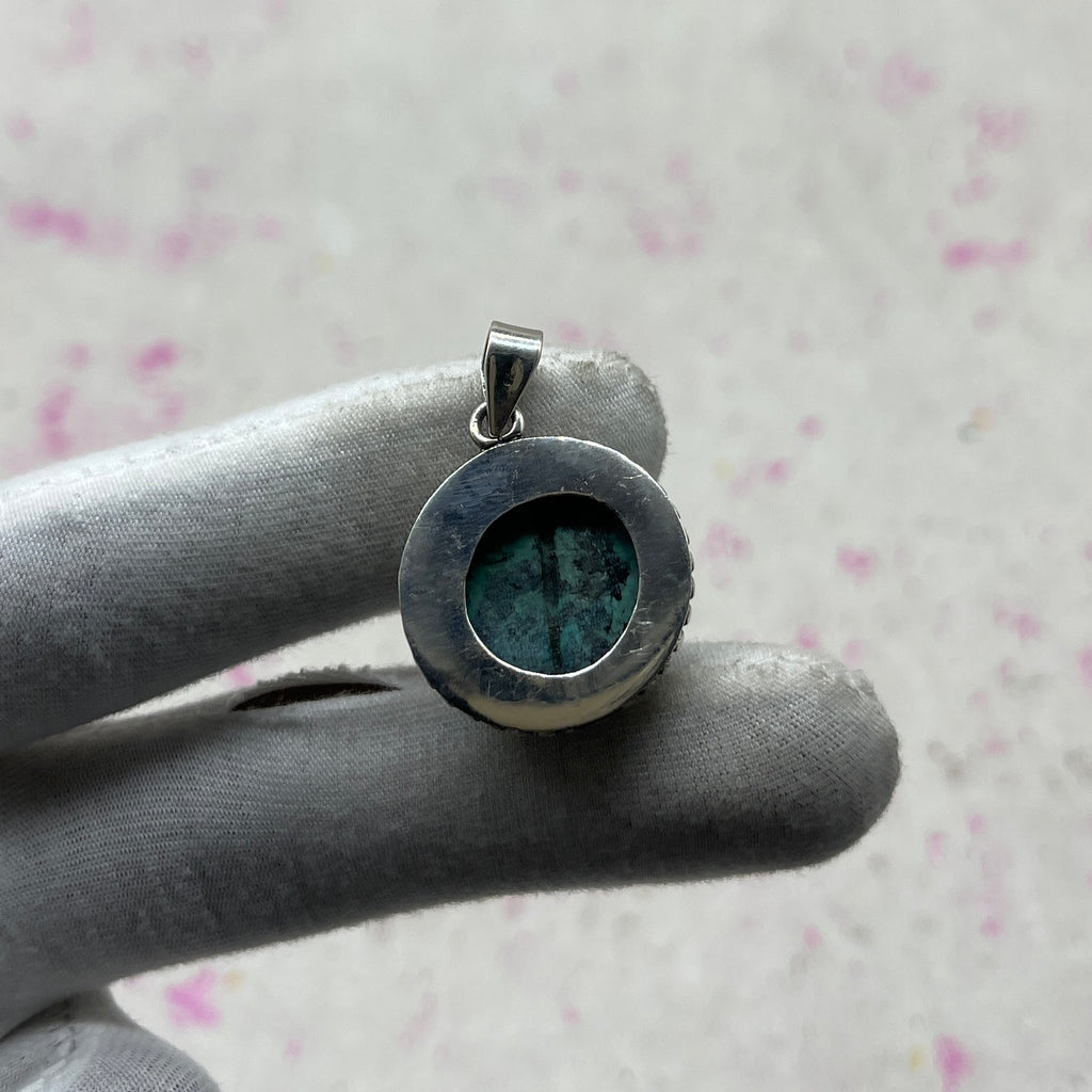 Tibet Turquoise 925 Sterling Silver Handmade Pendant | Ethnic Artisan Jewelry