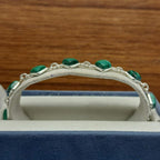 Natural Malachite Square Shape Bracelet Handmade 925 Sterling Silver Jewelry