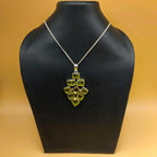 Faceted Lemon Topaz 925 Silver Chunky Pendant Necklace