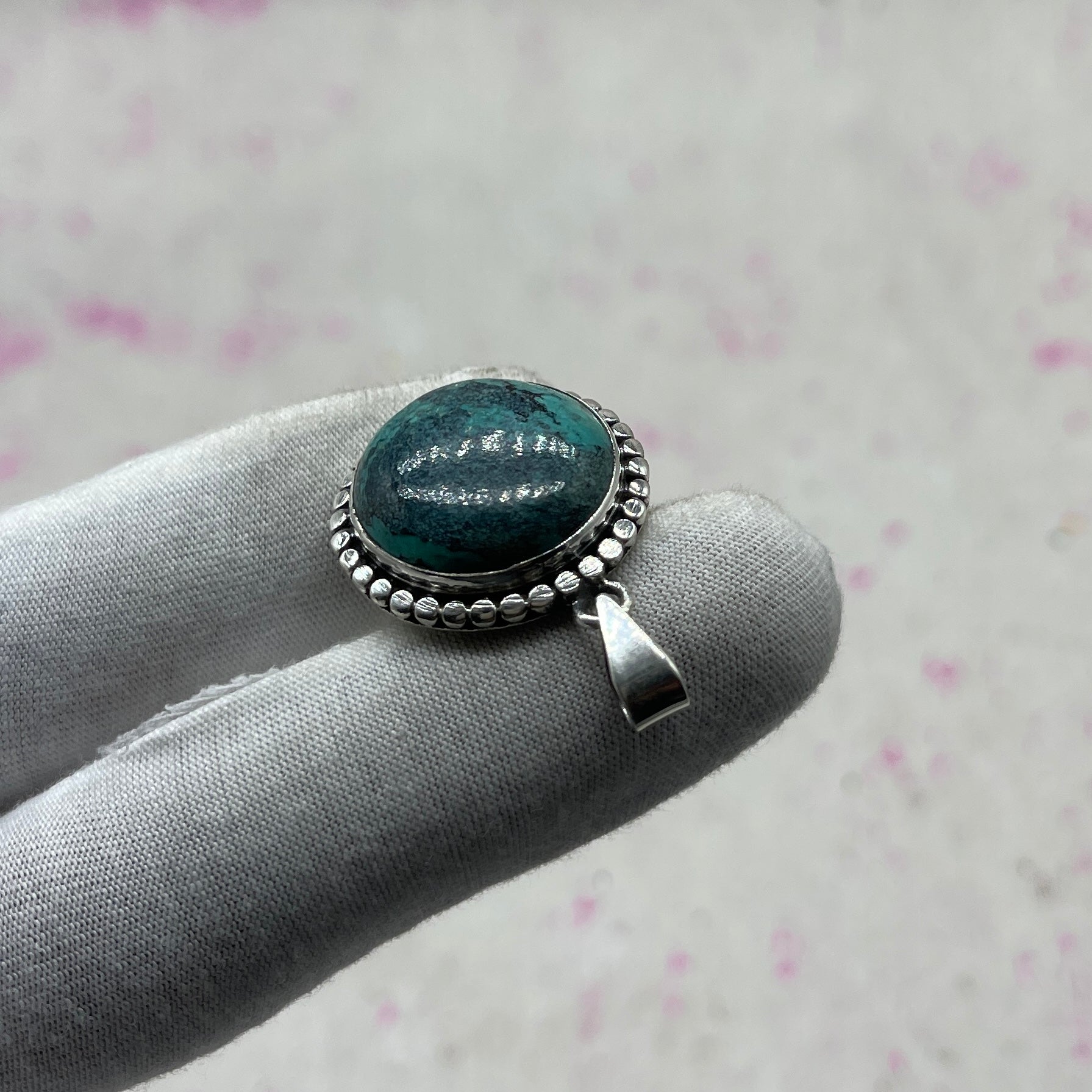 Tibet Turquoise 925 Sterling Silver Handmade Pendant | Ethnic Artisan Jewelry