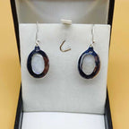 Oval Moonstone Gemstone Sterling Silver Earring