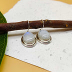 Oval Moonstone Gemstone Sterling Silver Earring