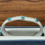 Handmade Tibetan Turquoise Bracelet in 925 Sterling Silver Elegant Gemstone Design