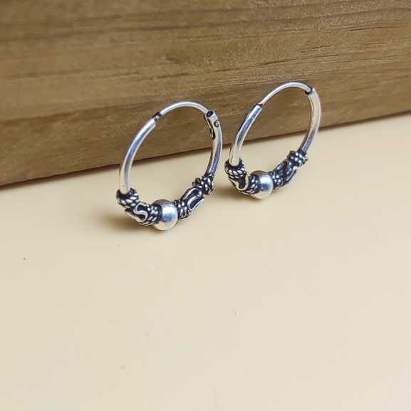 925 Sterling Silver Hoop Earrings with Wire Wrap Design