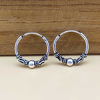 925 Sterling Silver Hoop Earrings with Wire Wrap Design