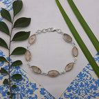 925 Sterling Silver Rutile Quartz Bracelet Handmade Artisan Jewelry