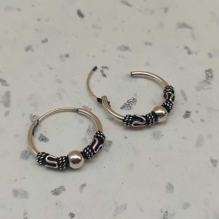 925 Sterling Silver Hoop Earrings with Wire Wrap Design
