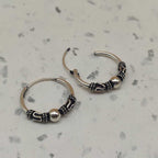 925 Sterling Silver Hoop Earrings with Wire Wrap Design