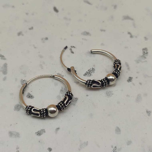 925 Sterling Silver Hoop Earrings with Wire Wrap Design