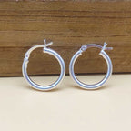 Minimalist 925 Sterling Silver Hoop Earrings With Latch Lock System