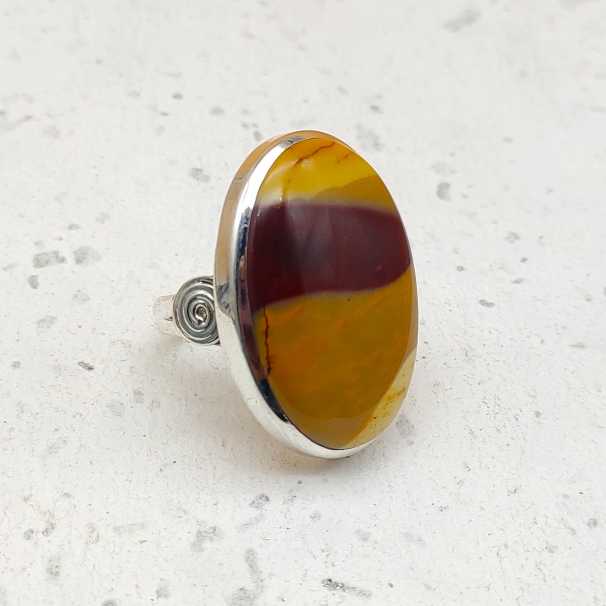 925 Sterling Silver Designer Mookite Gemstone Handmade Ring For Girls