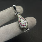 Fordite 925 Silver Bohemian Pendant Necklace Handmade