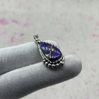 Purple Dahlia Turquoise 925 Sterling Silver Pendant – Artisan Festival Jewelry
