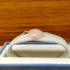 Fine Dainty Rose Quartz Drop Silver Chain Bracelet