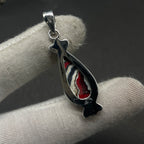 Fordite 925 Silver Bohemian Pendant Necklace Handmade