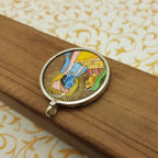 Radha Krishna Hand-Painted Pendant in 925 Sterling Silver – Eternal Love Divine Jewelry