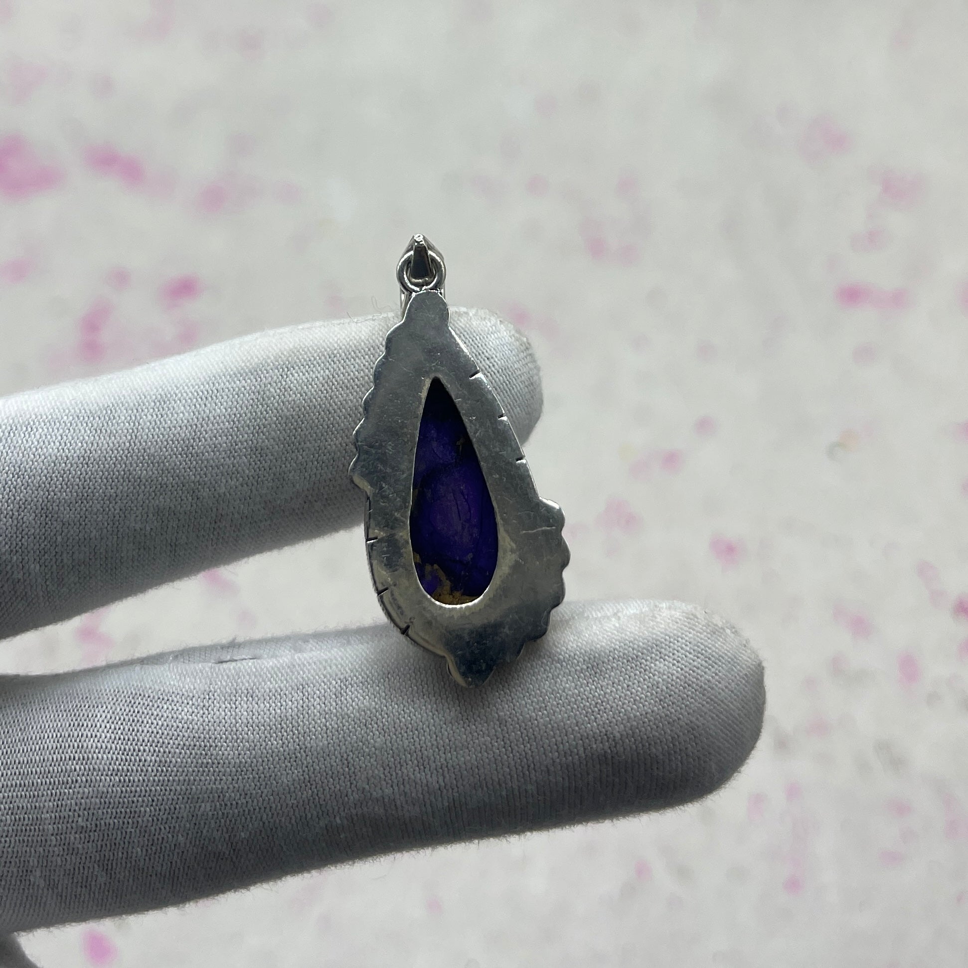 Purple Dahlia Turquoise 925 Sterling Silver Pendant – Artisan Festival Jewelry