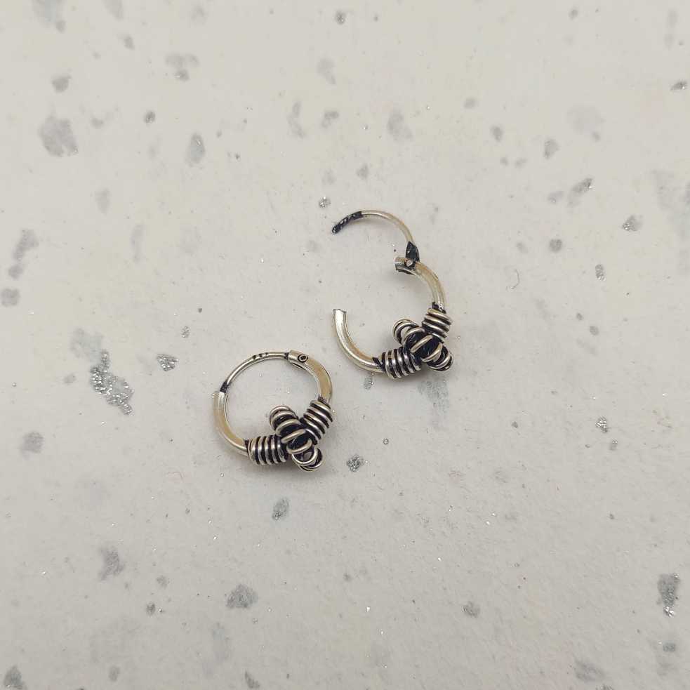 Boho Style 925 Sterling Silver Hoop Earrings Handmade Jewelry