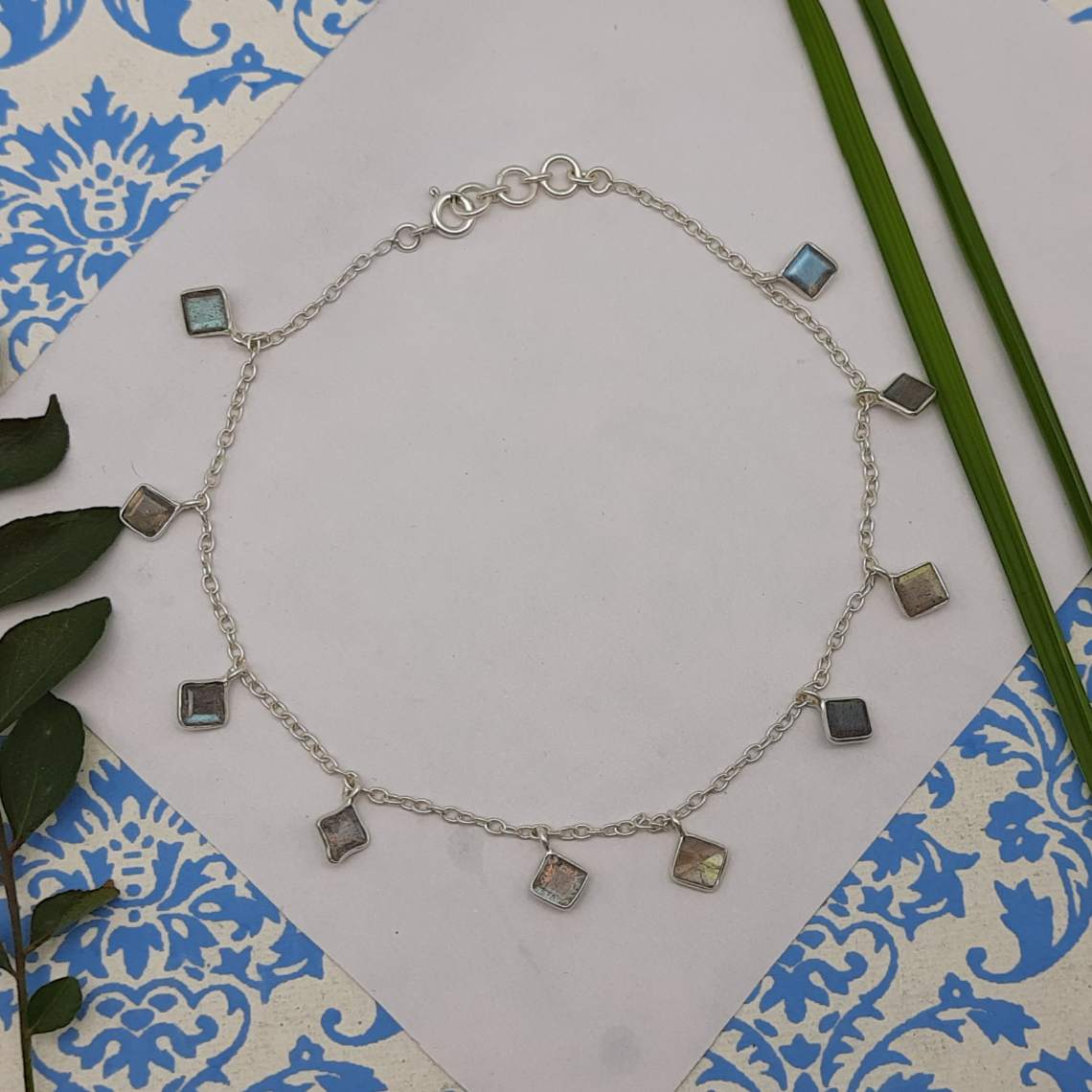 Elegant Artisan Silver AAA Labradorite Square Shape Bracelet Jewelry