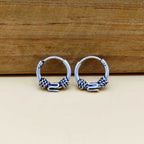 925 Sterling Silver Oxidized Hoop Earrings with Wrapped Wire Design