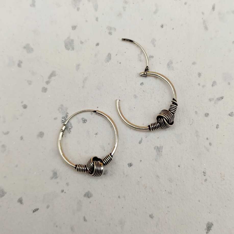 Vintage Style 925 Sterling Silver Bali Hoop Earrings for Women