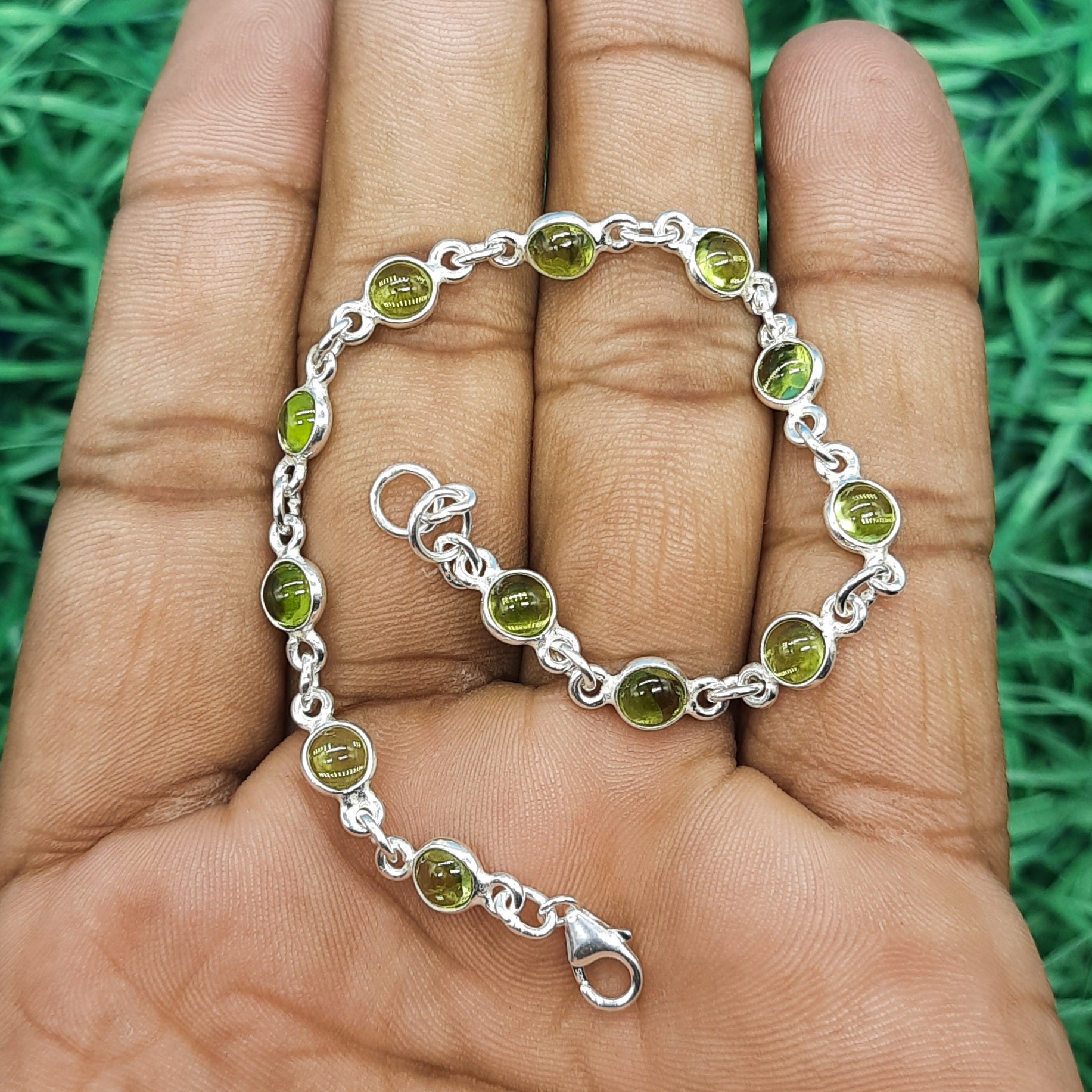 Premium Peridot Bracelet Handmade in 925 Sterling Silver Fine Jewelry