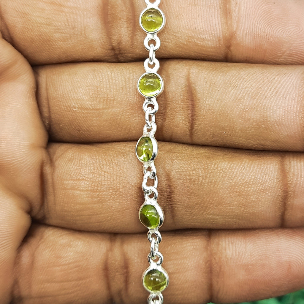 Premium Peridot Bracelet Handmade in 925 Sterling Silver Fine Jewelry