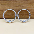 925 Sterling Silver Hoop Earrings with Wire Wrap Design