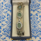 Oval Shape Chalcedony Gemstone Handmade Sterling Silver 925 Chain Bracelet