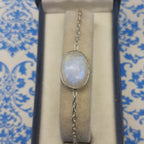 Fine Handmade 925 Sterling Silver Moonstone Bracelet Elegant Gemstone Jewelry