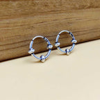 Boho Style 925 Sterling Silver Hoop Earrings Handmade Jewelry
