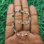Elegant Handmade Sterling Silver 925 Tourmaline Bracelet Fine Gemstone Jewelry