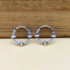 Boho Style 925 Sterling Silver Hoop Earrings Handmade Jewelry