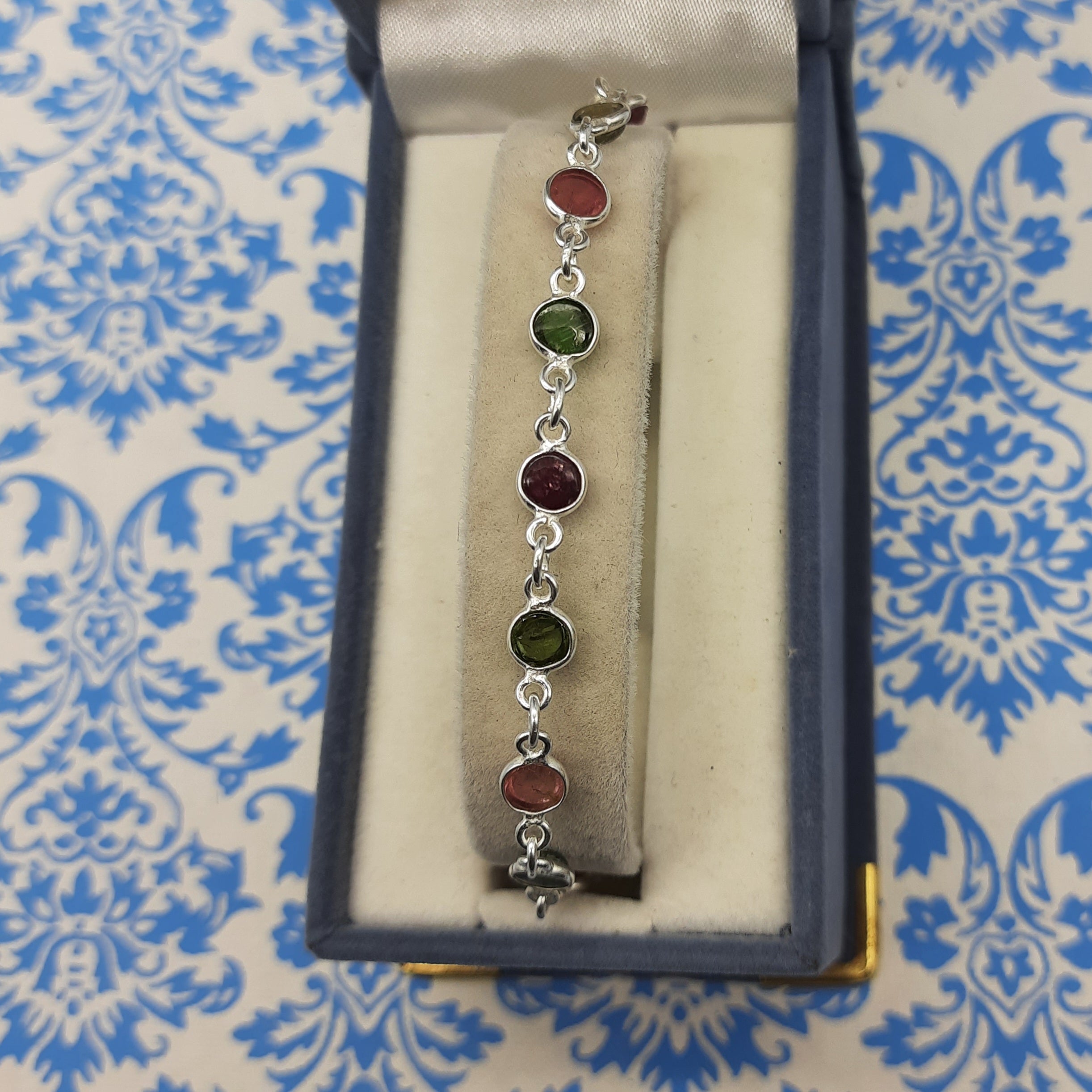 Elegant Handmade Sterling Silver 925 Tourmaline Bracelet Fine Gemstone Jewelry