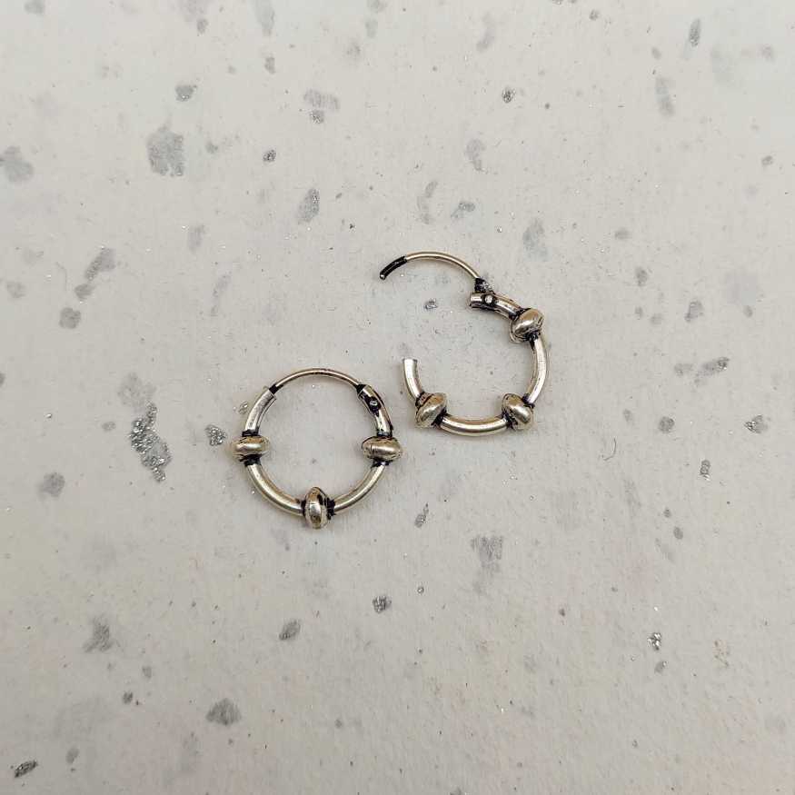 Boho Style 925 Sterling Silver Hoop Earrings Handmade Jewelry