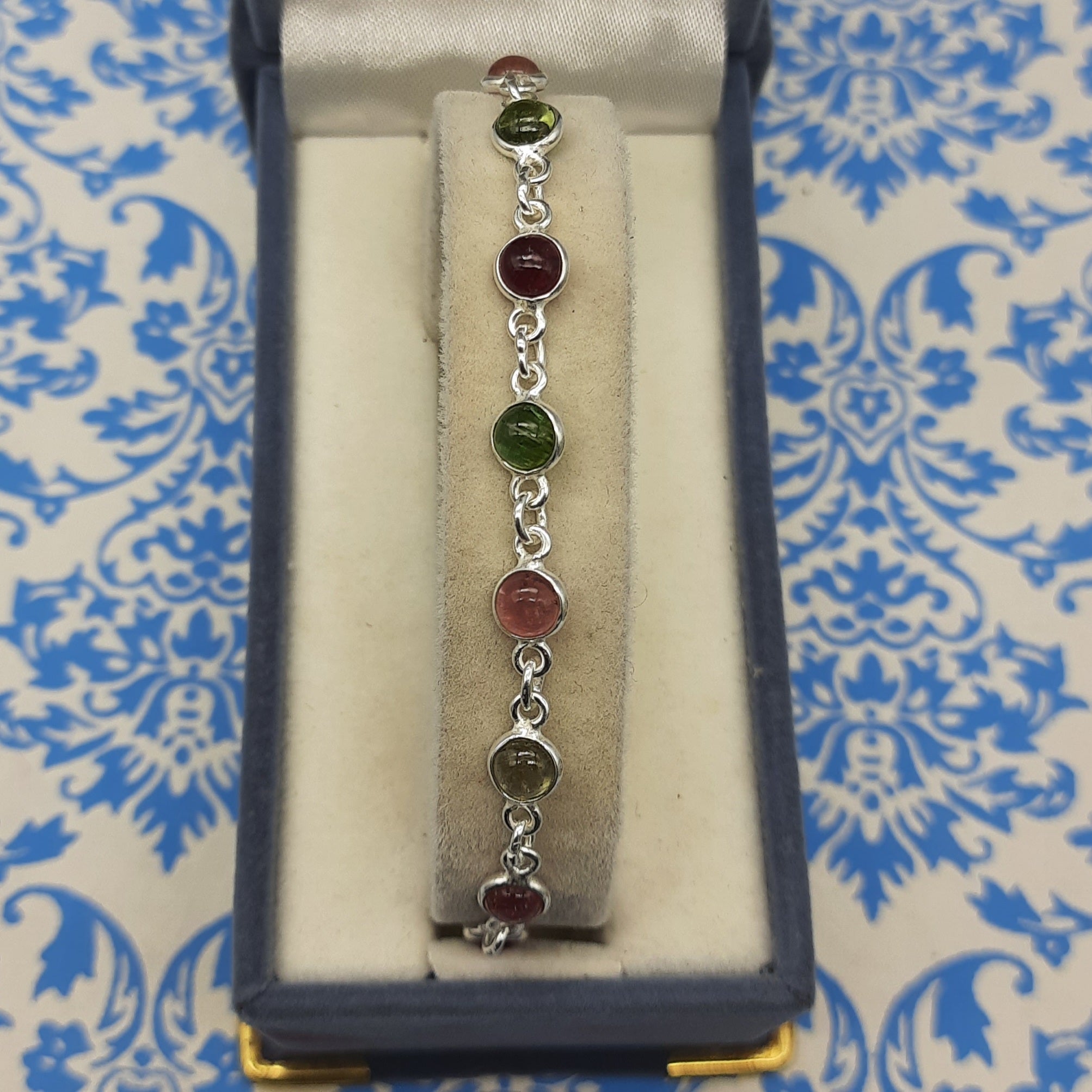 Elegant Handmade Sterling Silver 925 Tourmaline Bracelet Fine Gemstone Jewelry