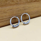 925 Sterling Silver Oxidized Hoop Earrings with Wrapped Wire Design