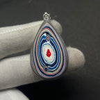 Fordite Drop Shape 925 Silver Boho Pendant Necklace