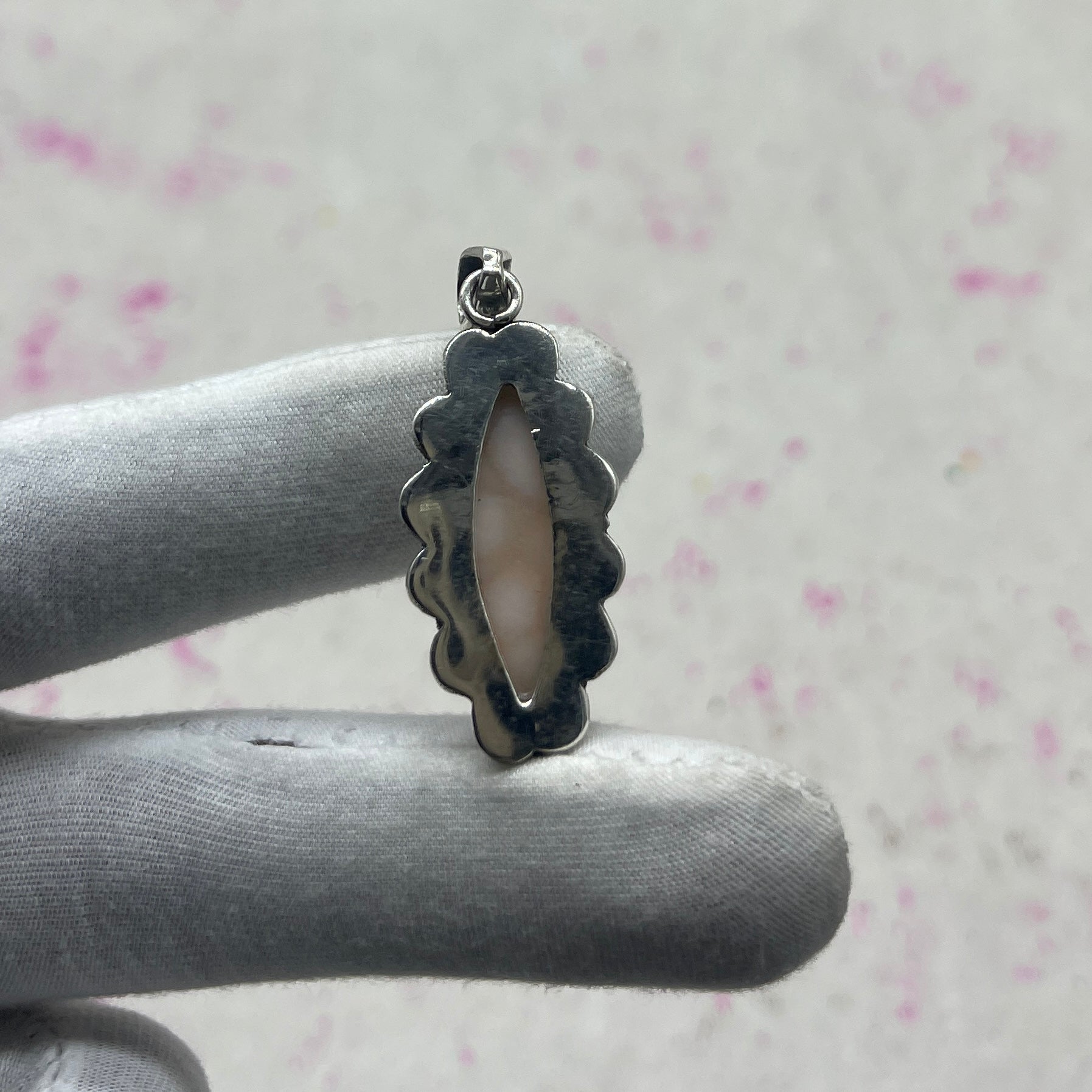 Pink Larimar 925 Sterling Silver Pendant – Handmade Bohemian Jewelry