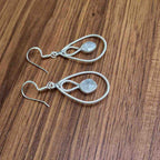 Fine 925 Sterling Silver Moonstone  Earrings
