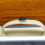 Fine Dainty Black Onyz Drop Silver Chain Bracelet