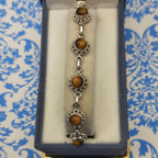 Classic Handmade 925 Sterling Silver Tiger Eye Round Bracelet Timeless Design