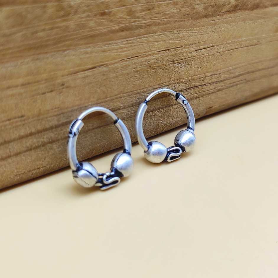 925 Sterling Silver Hoop Earrings with Wire Wrap Design