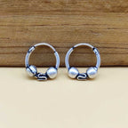 925 Sterling Silver Hoop Earrings with Wire Wrap Design