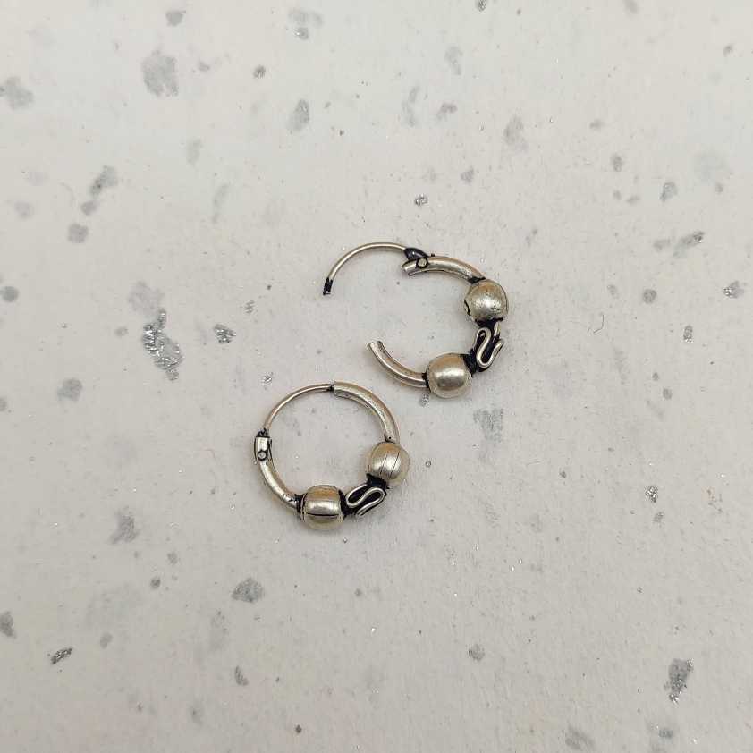 925 Sterling Silver Hoop Earrings with Wire Wrap Design
