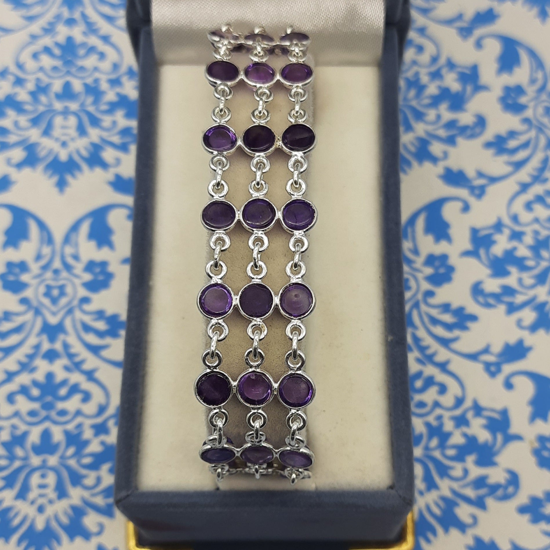 Classic Handmade 925 Sterling Silver Amethyst Bracelet Timeless Design