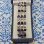 Classic Handmade 925 Sterling Silver Amethyst Bracelet Timeless Design
