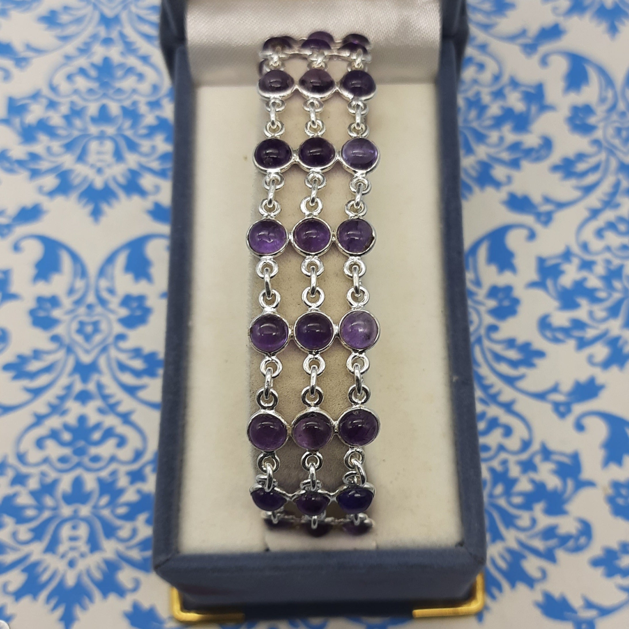Classic Handmade 925 Sterling Silver Amethyst Bracelet Timeless Design