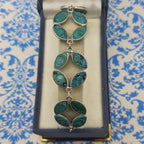 925 Silver Turquoise Marquise Cabochon Bracelet – Handmade Natural Gemstone Jewelry