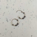 925 Sterling Silver Small Hoop Earrings with Artistic Wire Accent